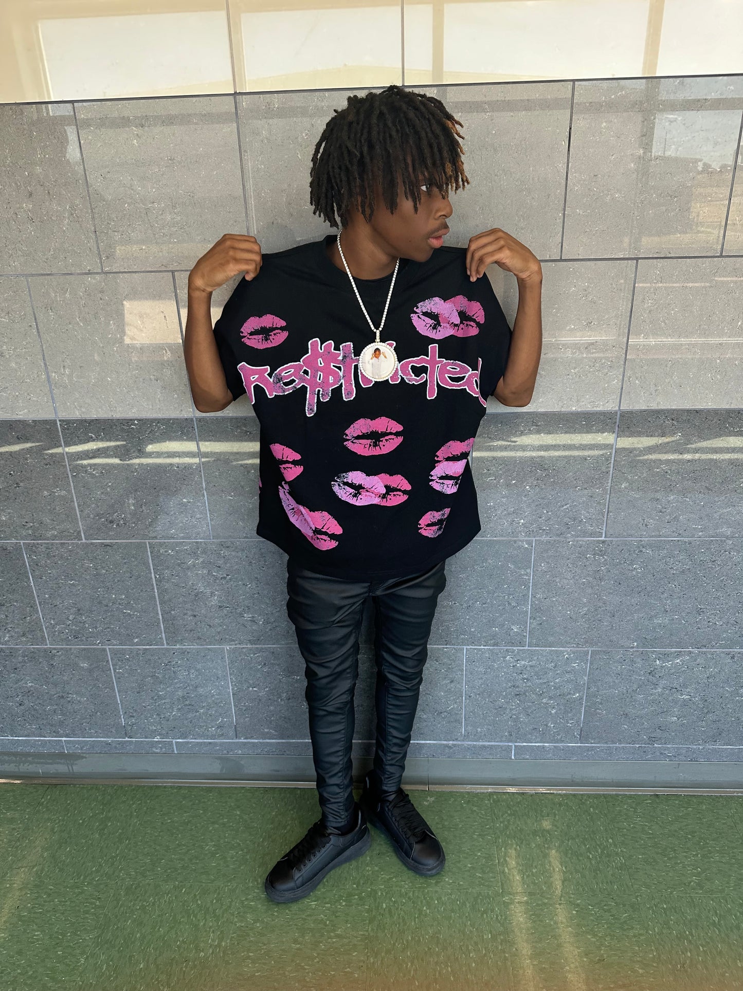 Two tone pink box tee
