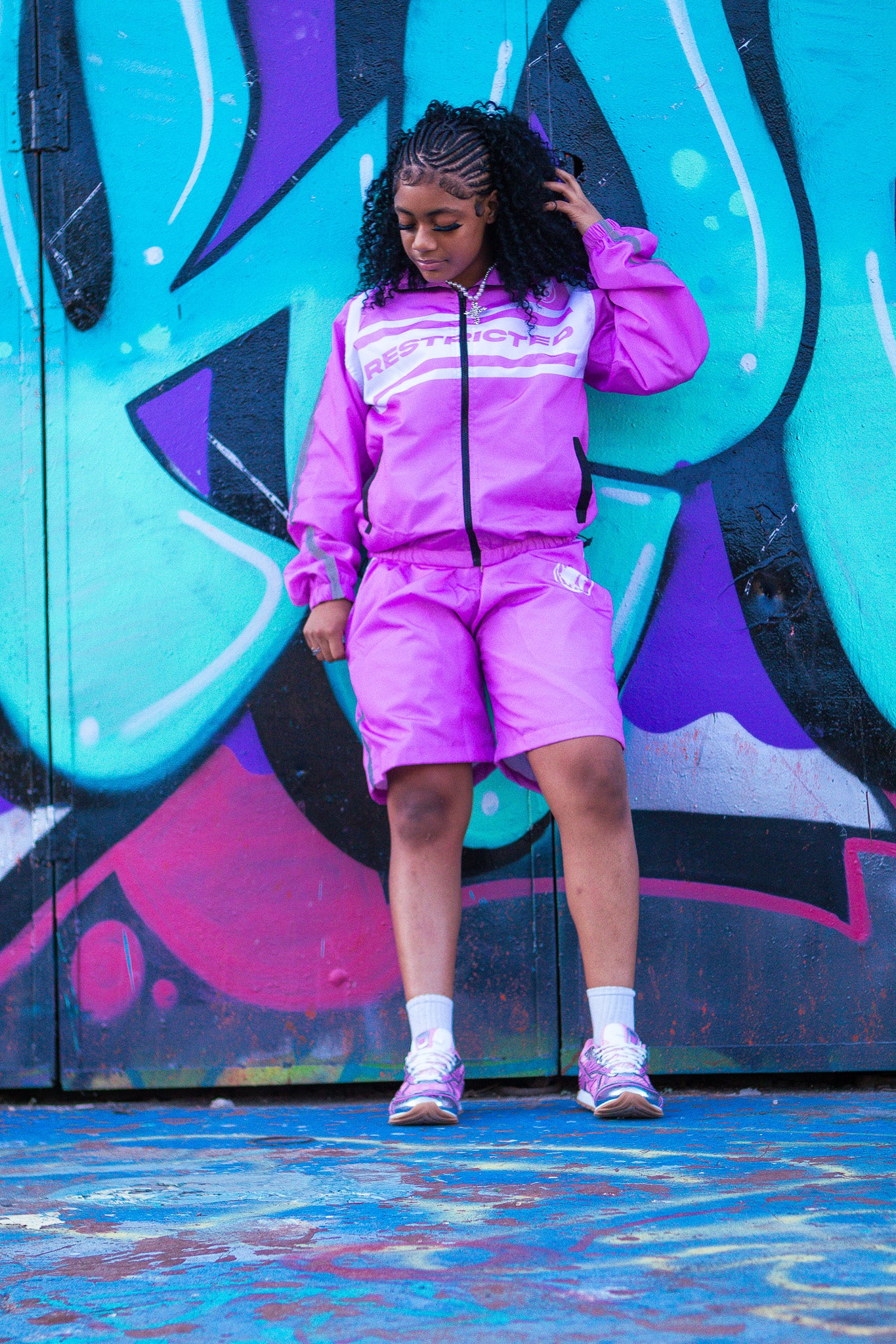Pink (reflective) nylon set