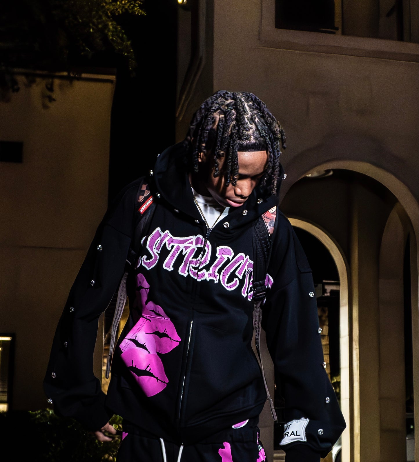 Rhinestone zip up